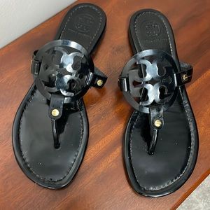 Tory Burch Black Patent Miller Sandals